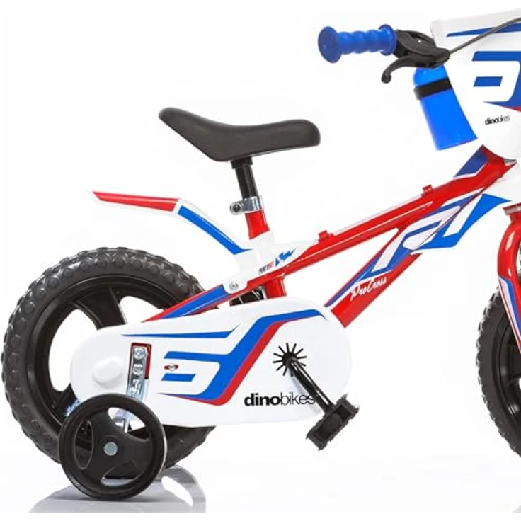 Dino Kinderfahrrad Mountainbike 12 Zoll, 1 Gang, mit Stützrädern, Frontschild und coolen Schutzblechen, in verschiedenen Farben – Bild 5
