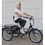 ElektroBest Damon 2 Elektro Therapierad, 24 Zoll Klapprad mit Rückenlehne, PEDELEC 250W bis 25 km/h, Reichweite bis 50 km, schwarz