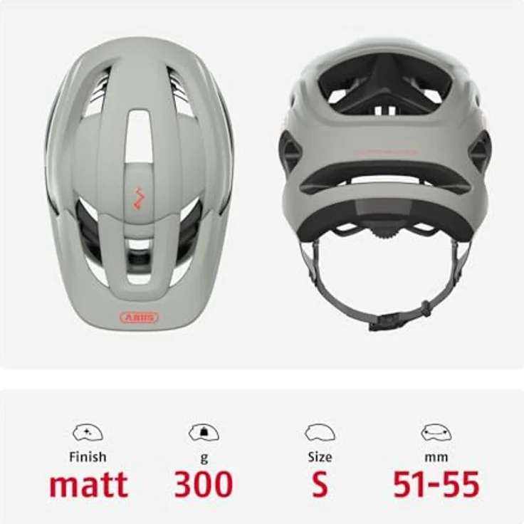 ABUS CliffHanger MTB-Helm, Grau S, mit Zoom Ace Verstellsystem und FidLock Magnetschnalle – Bild 3