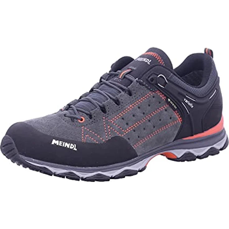 Meindl Ontario GTX Men, Wanderschuhe Größe UK 8,5, wasserdicht und atmungsaktiv, schwarz/orange – Bild 1
