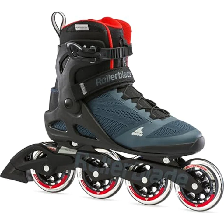 Rollerblade Macrobade 90, Hochleistungs-Rollschuhe für Fitness mit besserer Stabilität, Orion Blau/Scharf Orange, Größe 45 – Bild 1
