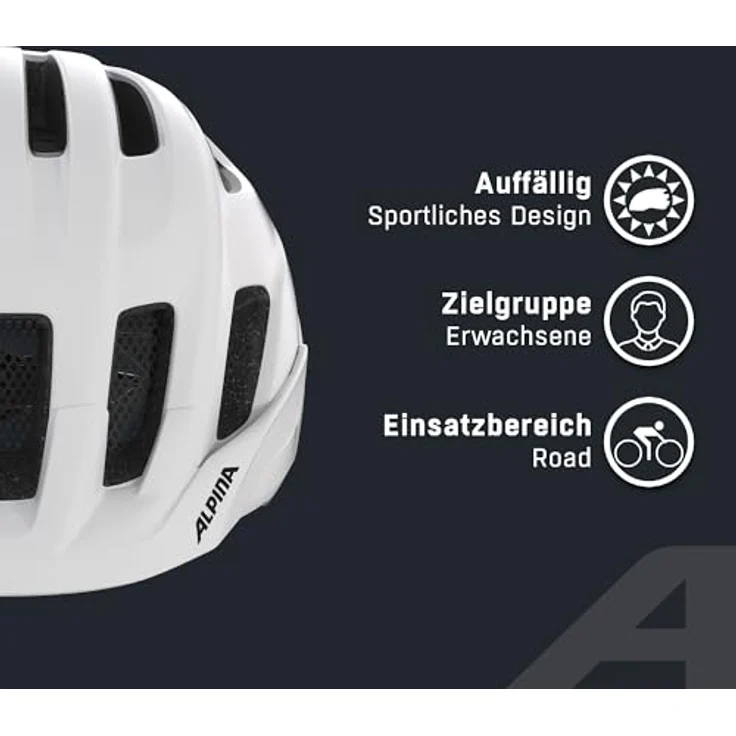 ALPINA Trekking-Fahrradhelm Paranus, weiß, mit stoßabsorbierender EPS-Innenschale und großer Luftzirkulation – Bild 3