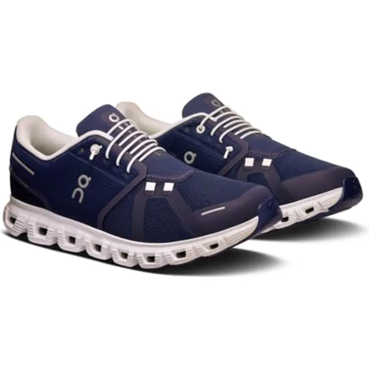 ON Running Cloud 6, Herren Sneakers Schuhe in Midnight-White, Größe EU 44 / US 10, Synthetik-Obermaterial, Schnürung