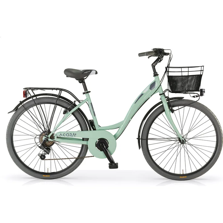 MBM Citybike NEW Agorà 28 Zoll Mint, 6-Gang Kettenschaltung, V-Brakes, 2-Streben Gepäckträger