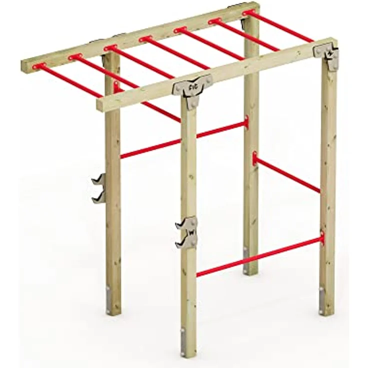 Wickey Fitnessgerät - Fit Base 425 - Outdoor Fitnessstudio, Gym für Zuhause, Klettern und Sport für Jugendliche und Erwachsene im Garten mit Klimmzugstange, wetterfestes Massivholz, 5-jährige Garantie – Bild 1