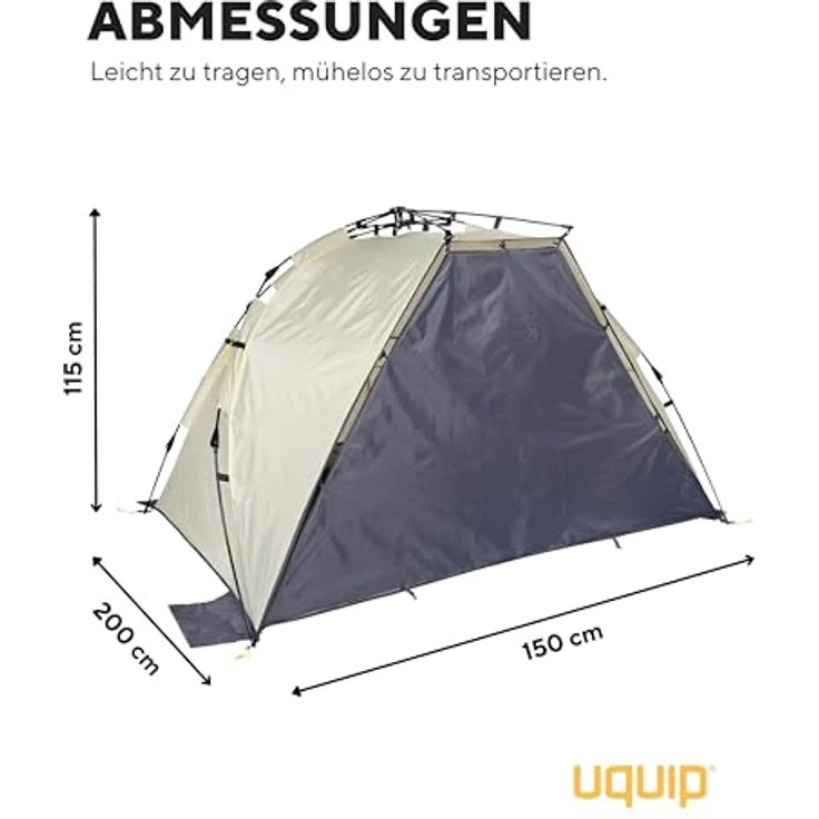 Uquip Speedy Strandmuschel, Tarp-Zelt für 1 Person, leichtes Polyester, 2.50 kg, Schnellaufbau – Bild 4
