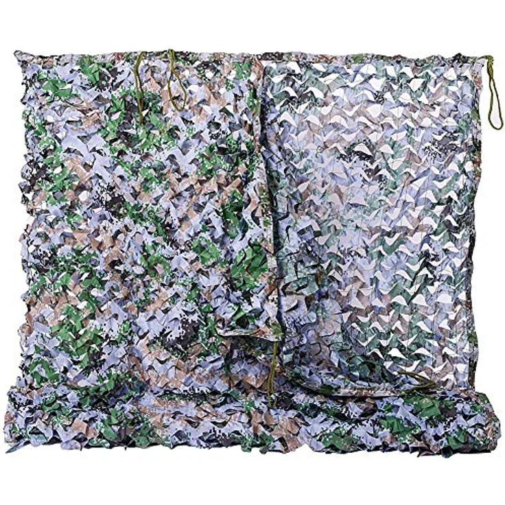 NINAT Tarnnetz 3Mx3M, Camouflage Netz für Jagd und Outdoor, oliv-grün mit 3D-Laubdesign für hervorragende Tarnung – Bild 1
