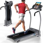 KINETIC SPORTS Laufband KST3100FX mit 1100 Watt leiser Elektromotor - Stufenlos bis 12 km/h, 12 Programme für GEH- und Lauftraining, Tablethalterung mit LCD-Display, max. Belastung 125 kg