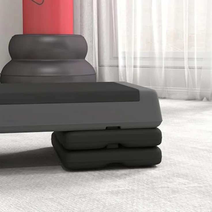 SPORTNOW Stepper, Höhenverstellbar 10,5/15,5/20,5 cm, Rutschfeste Oberfläche, Grau – Bild 9