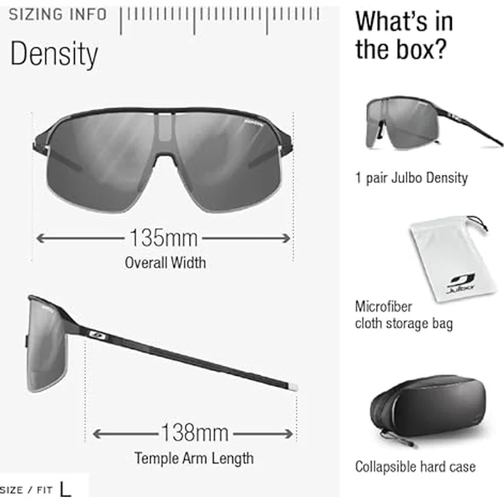 Julbo Density Unisex Skibrillen, Panorama-Sicht mit großen Linsen, grau, Größe L – Bild 5