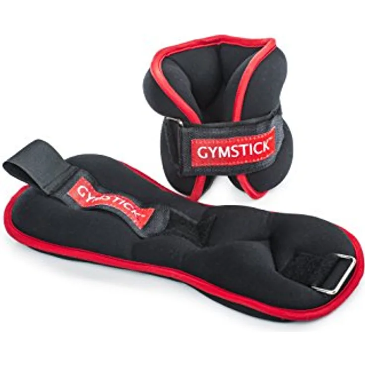 Gymstick 61023 Knöchel/Handgelenk Gewicht, aus Neopren, schwarz/rot, 1 kg