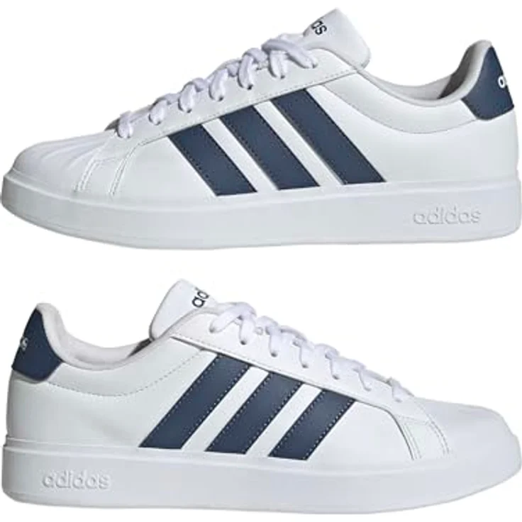 adidas Herren Streettalk Shoes, Synthetik-Obermaterial, Schnürverschluss, FTWR White/preloved Ink, 46 EU – Bild 6
