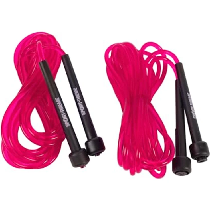 Sport-Thieme Double-Dutch Seile, Springseil-Set für Gruppenseilspringen, 4,8 m, Baumwolle mit Holzgriffen oder neonbunt mit Kunststoffgriffen – Bild 1