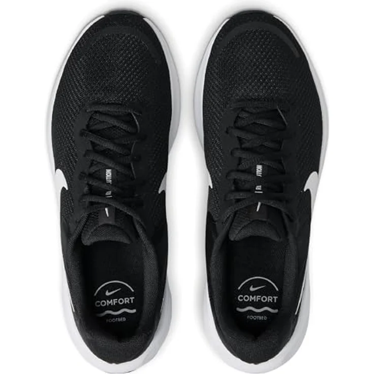 Nike Revolution 7, Laufschuh für Herren mit weicher Dämpfung und zusätzlichem Vorfußraum, schwarz, Größe 47 – Bild 6