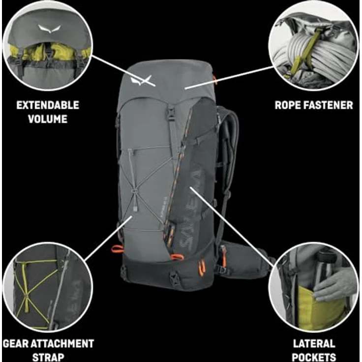 Salewa Alptrek Rucksack 60 cm, oliv, 100% Nylon, kompakte Größe 25 cm x 22 cm – Bild 3