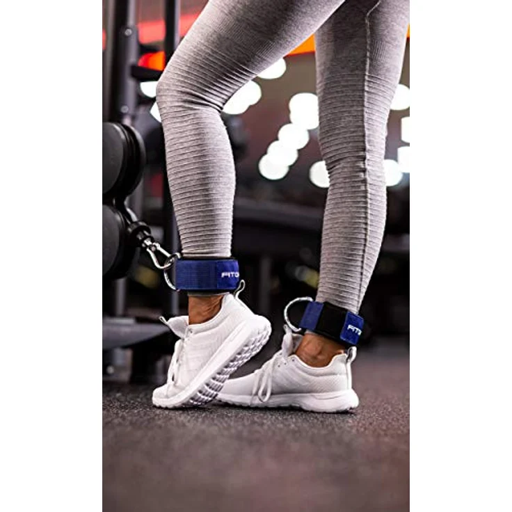 Fitgriff Komfort Fußschlaufen (2Stück) - für Fitness Training am Kabelzug - Fußfesseln für Damen und Herren (Navy Blue) - Preisvergleich – Bild 2