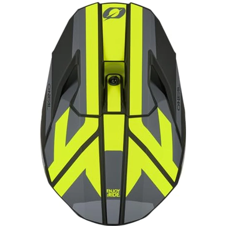O'Neal 3SRS Helm Ride V.26, MX- und Enduro-Helm mit ABS-Konstruktion, schwarz/grau/neon gelb, Größe XS – Bild 6