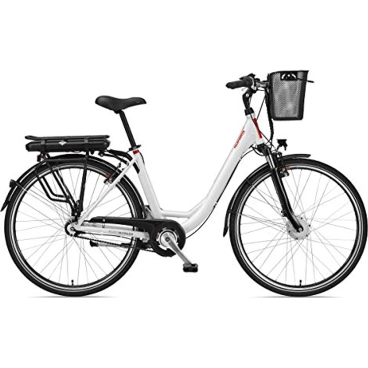 Telefunken E-Bike Elektrofahrrad Alu, RC657 Multitalent, 7-Gang Shimano Nabenschaltung, Pedelec Citybike leicht mit Fahrradkorb, Weiß - Preisvergleich – Bild 2