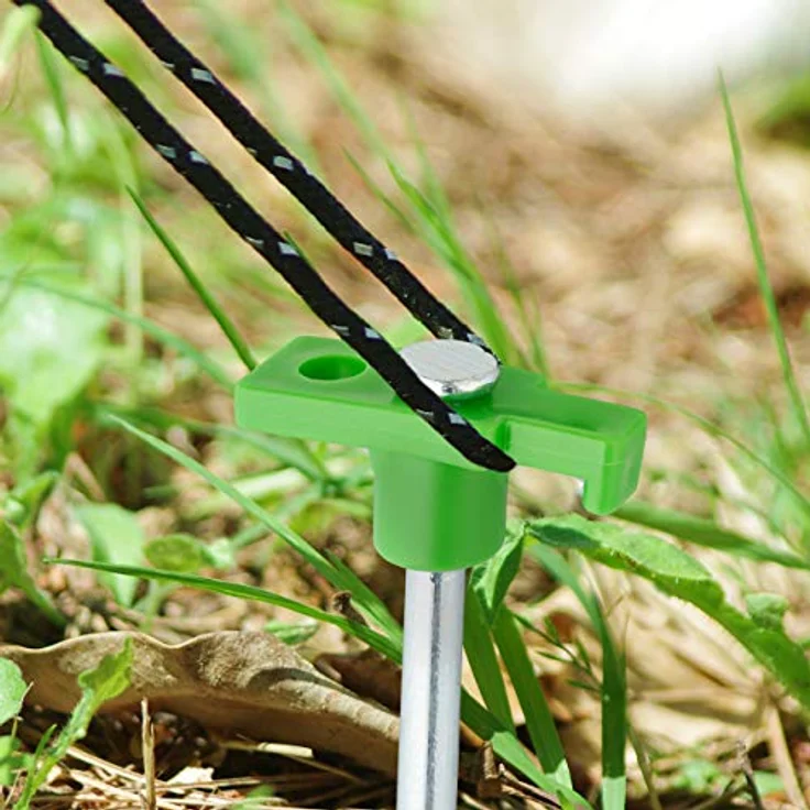 Relaxdays 50 x Felsbodenhering im Set, Erdanker für Harte Böden, 25 cm, Bodenanker, Zeltzubehör, Erdnagel Stahl verzinkt, hellgrün – Bild 3