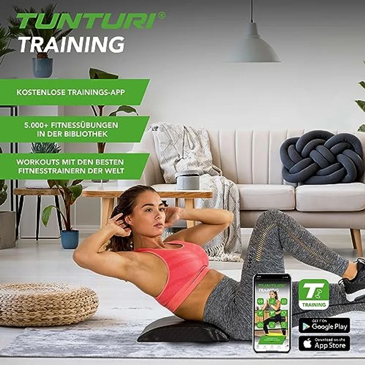 Tunturi Abdominal Mat, Rückenstützkissen für Sit-ups und Crunches, Rückenstrecker – Bild 2