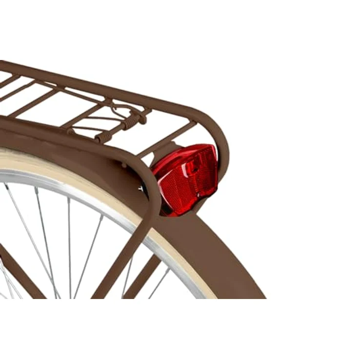 Milord Komfort Fahrrad, Damenfahrrad 28 Zoll mit Korb, 1 Gang, Braun, Retro-Design und komfortable Fahrweise – Bild 7