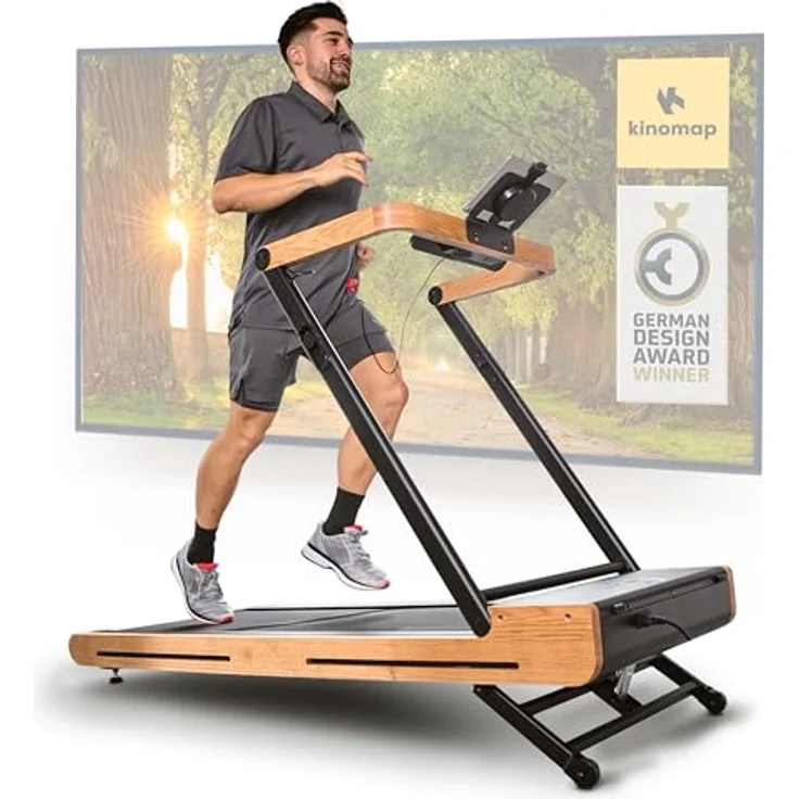 SportPlus Laufband SportPlus Walking Pad, klappbar bis 18 km/h, Eichenholz, 12% Steigung, FSC®-zertifiziert, leiser Brushless Motor, TÜV-zertifiziert, bis 150kg – Bild 1