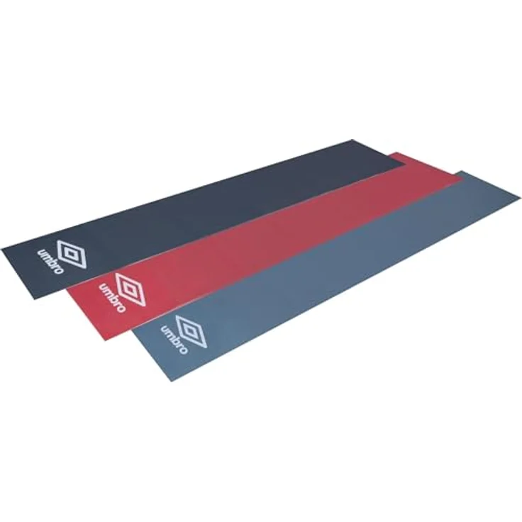 Umbro Stretchband-Set, 3 Widerstandsbänder in Schwarz, Rot und Blau für individuelles Fitness-Training – Bild 1