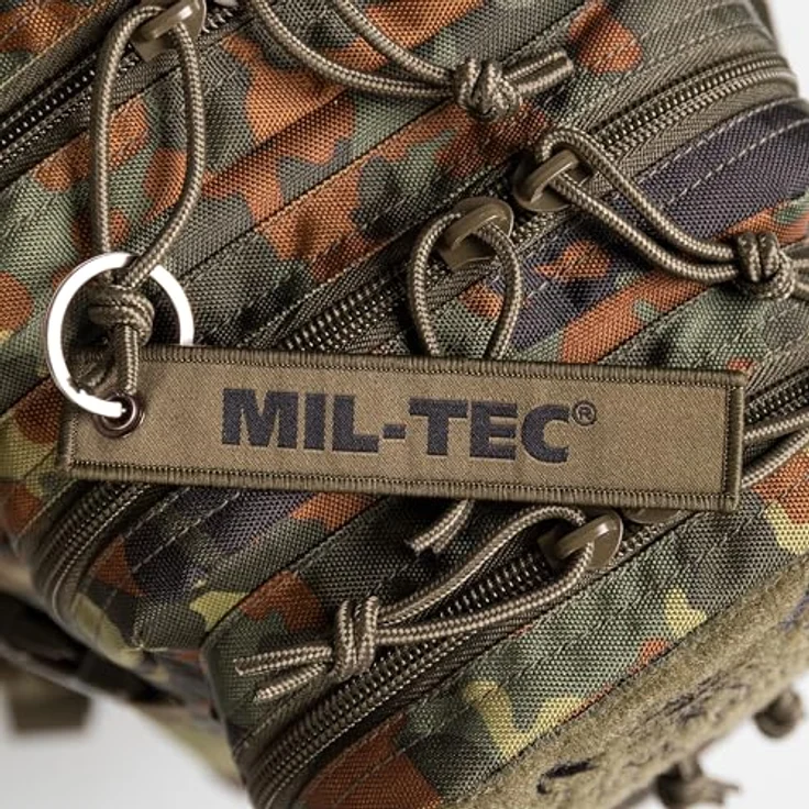 Mil-Tec US Assault Pack Kinderrucksack (14l) • Taktischer Rucksack mit 2 großen Fächern und 2 Fronttaschen • Verstellbare Schulter- und Brustgurte • Farbe: Flecktarn – Bild 5