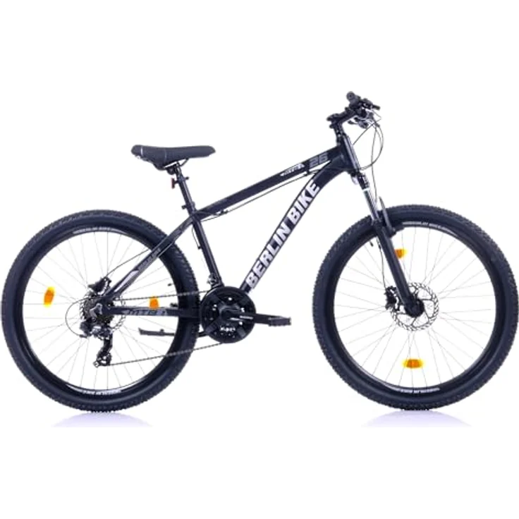 BERLIN BIKE MTB1 Mountainbike, 26 Zoll, 38 cm Rahmenhöhe, Hydraulische Scheibenbremsen, Shimano 21-Gang-Schaltung, Schwarz-Silber – Bild 2