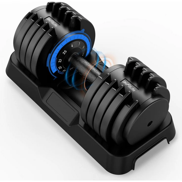 DH FitLife Hantel verstellbare Hanteln 4 bis 25 KG, 10 Gewichtsstufen, ergonomische Kurzhanteln mit Anti-Rutsch-Griff und platzsparendem Design