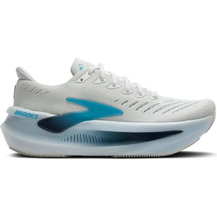 Brooks Glycerin Max 2, Neutrale Allround-Laufschuhe mit GlideRoll™-Rocker, atmungsaktives Mesh-Obermaterial, White/Orange/Green Blue Slate, Größe 48.5 – Bild 1