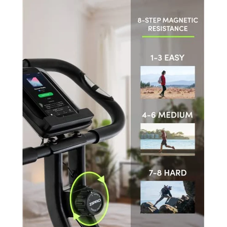 Zipro Heimtrainer Fahrrad Future X, Ergometer Fitnessbikes, Magnetisches Fahrradtrainer, Ergometer Fahrrad bis 110kg, Indoor Bike, Trainingsfahrrad für zuhause, Fahrradergometer Batteriebetrieben – Bild 4