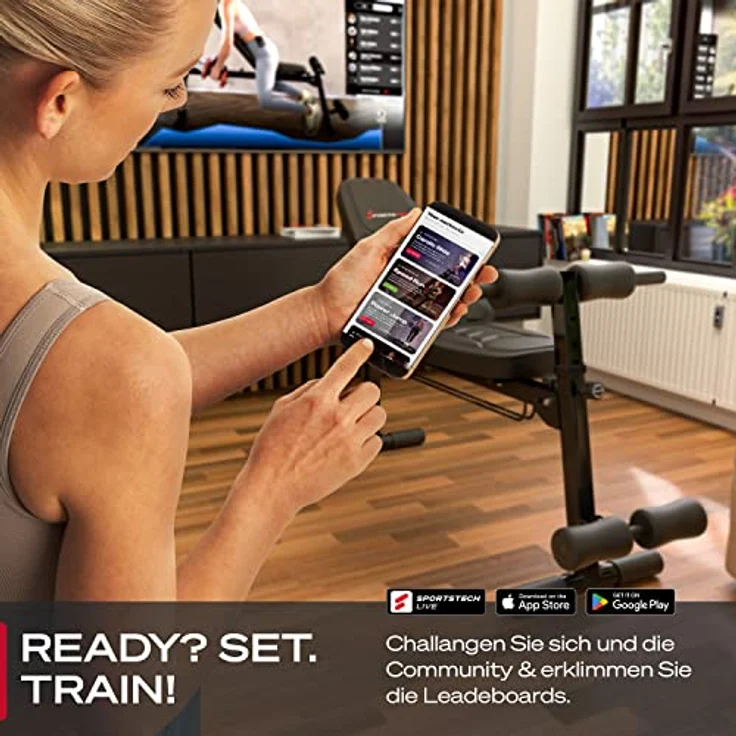 Sportstech Hantelbank BRT500, 8in1 Multifunktion, Easy-Folding-System, EVA Polstermaterial, inkl. XXL-Übungsposter - Preisvergleich – Bild 5