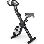 Ultrasport F-Bike Heavy, Fahrradtrainer, Fitnessfahrrad LCD Trainingscomputer, Klappbarer Hometrainer, Max. Benutzergwicht 130kg, Pulsmessung, 8 Widerstandsstufen, Handtuchhalterung, Matt schwarz