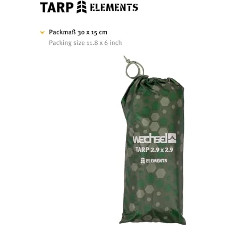 Wechsel Tarp, 290 x 290 cm Plane für verschiedene Anwendungen, Camouflage-Muster, 0.97 kg – Bild 3