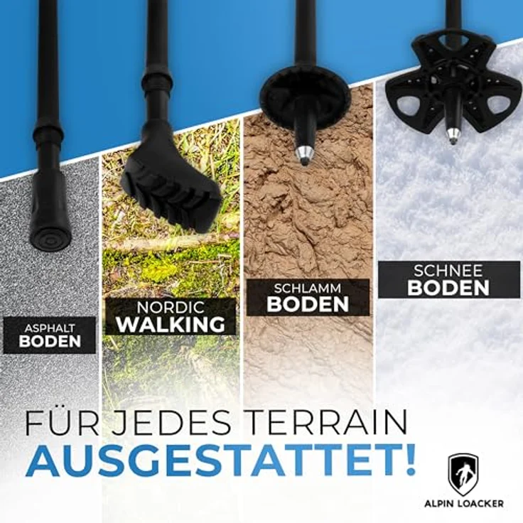 ALPIN LOACKER Faltbare Carbon Wanderstöcke mit Korkgriff, Teleskop Trekkingstöcke für Damen, 100-120 cm, ultraleicht und bruchsicher, inkl. Schneeteller und Tasche – Bild 5
