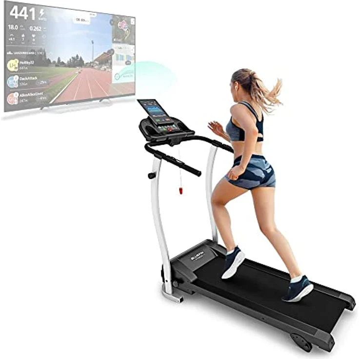 Bluefin Fitness Kick 2.0 Innovatives High-Speed Laufband, Klappbar | Kinomap App | Live Video Streaming | Video Coaching & Training | Leise | 12 Km/h + 18% Steigung | Gelenkschutz | HRC Sensoren – Bild 1