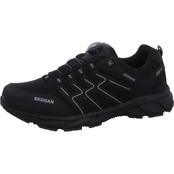 Skogan Skallas Wanderschuh, wasserdicht mit SKO-TEX Membrane, Speedlaces und Phylonzwischensohle, schwarz