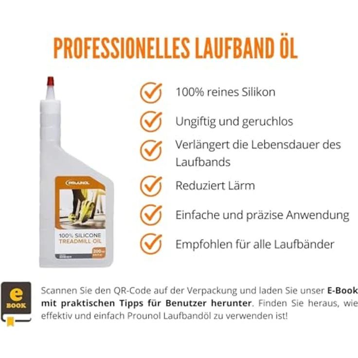 Prounol Silikonöl Laufband Öl 200 ml - 100% reines Silikon Schmiermittel für Laufbänder - Sauberes, sicheres und weltweit bekanntes Schmiermittel – Bild 3