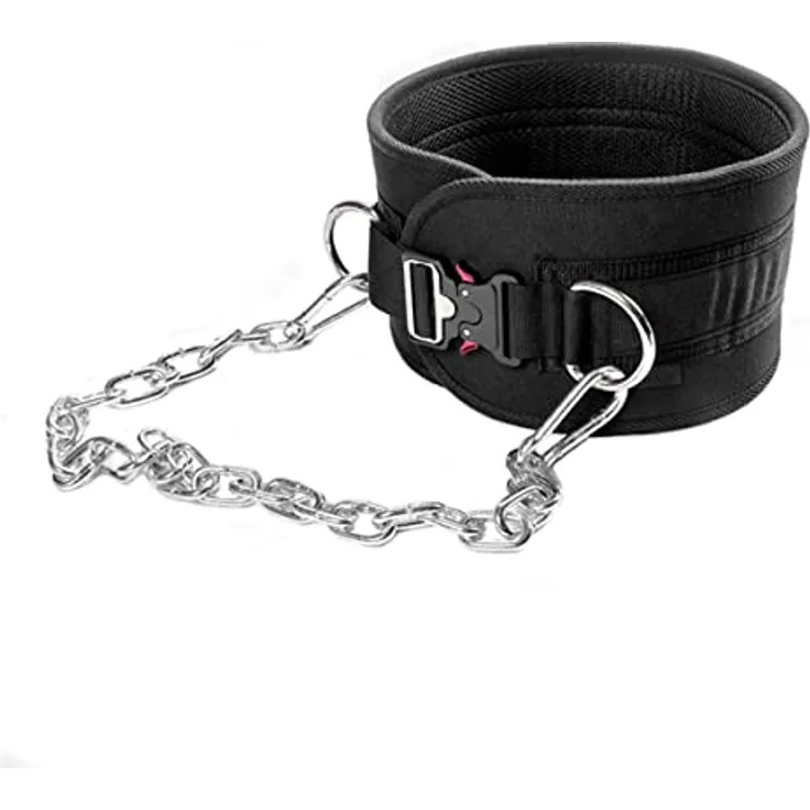 HemeraPhit Strapazierfähiger Dip-Gürtel mit Metallschnalle, Rückenstütze, Klimmzuggürtel (Boucle en métal)