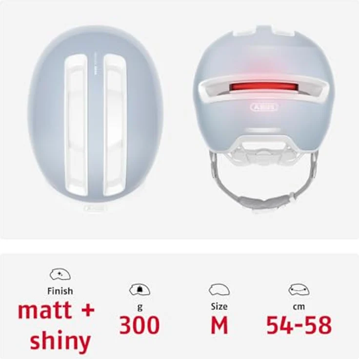 ABUS Urban Helm HUD-Y, Fahrradhelm mit magnetischem, aufladbarem LED-Rücklicht und Magnetverschluss, für Damen und Herren, pure aqua, Größe M – Bild 3