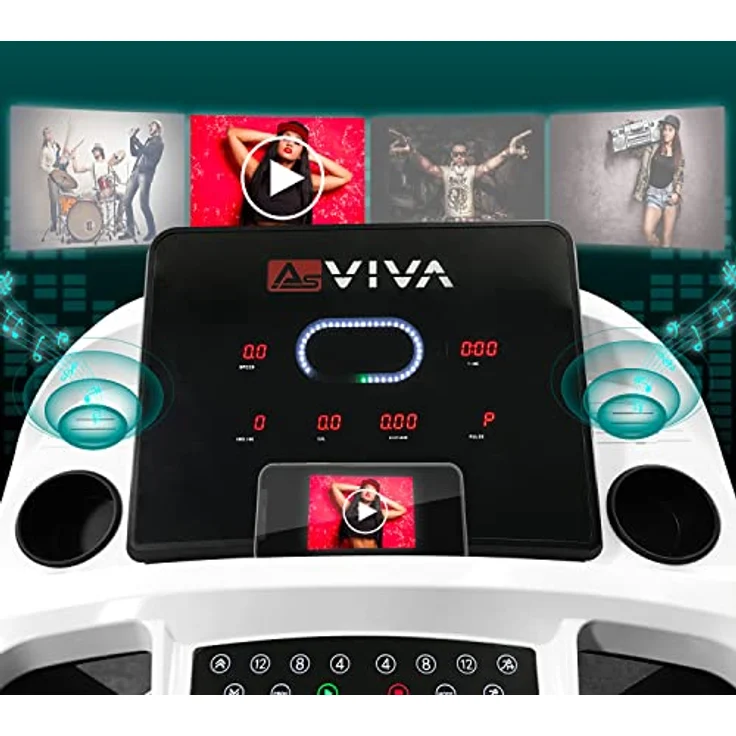 AsVIVA T20 Cardio Pro Runner | Hochwertiges Laufband mit integriertem Lautsprecher | Steigung bis 15% | 8-Zonen Dämpfungstechnologie | Fitness-Computer | Max. Gewichtsbelastung 150 kg – Bild 4
