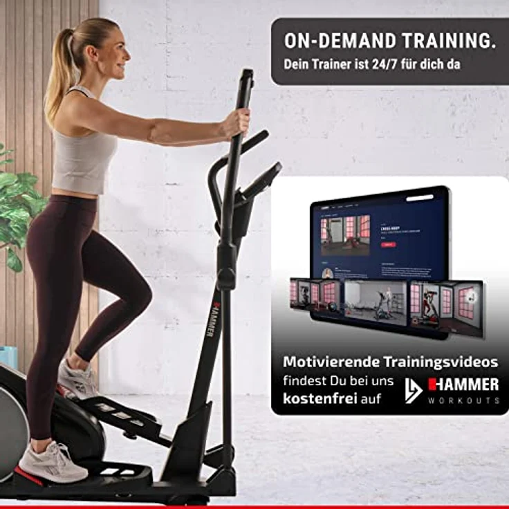 HAMMER Crosstrainer Crossfly BT, inkl. Glute Shaper, Leistungsampel, 24 Programme, Zwift & Kinomap kompatibel – Bild 2