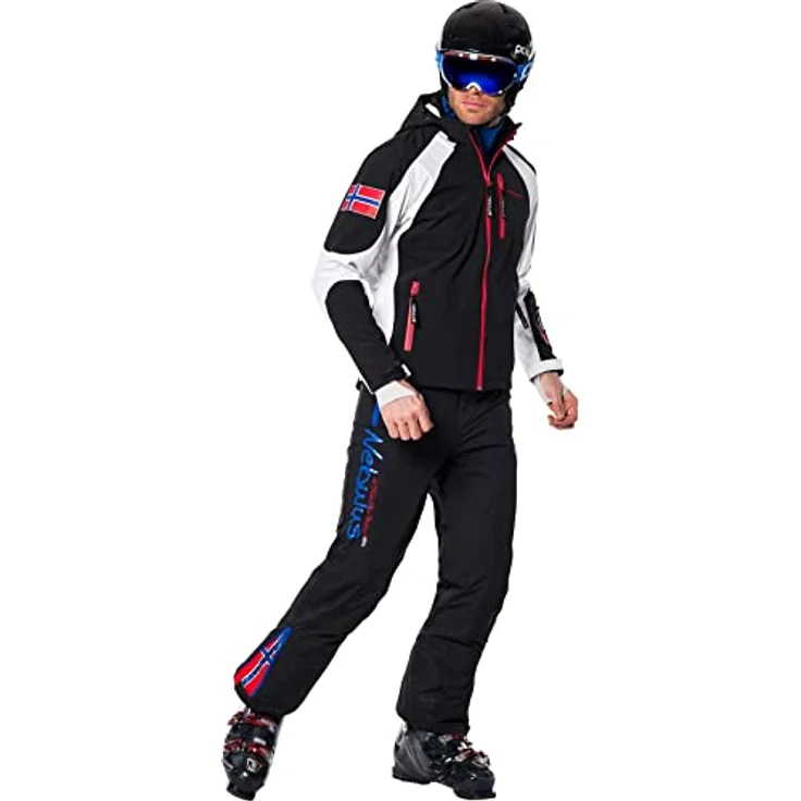 Nebulus Softshell-Skijacke ROCKSHELL, warme und wasserabweisende Herrenjacke mit optimaler Passform, schwarz-weiß, Größe L – Bild 4
