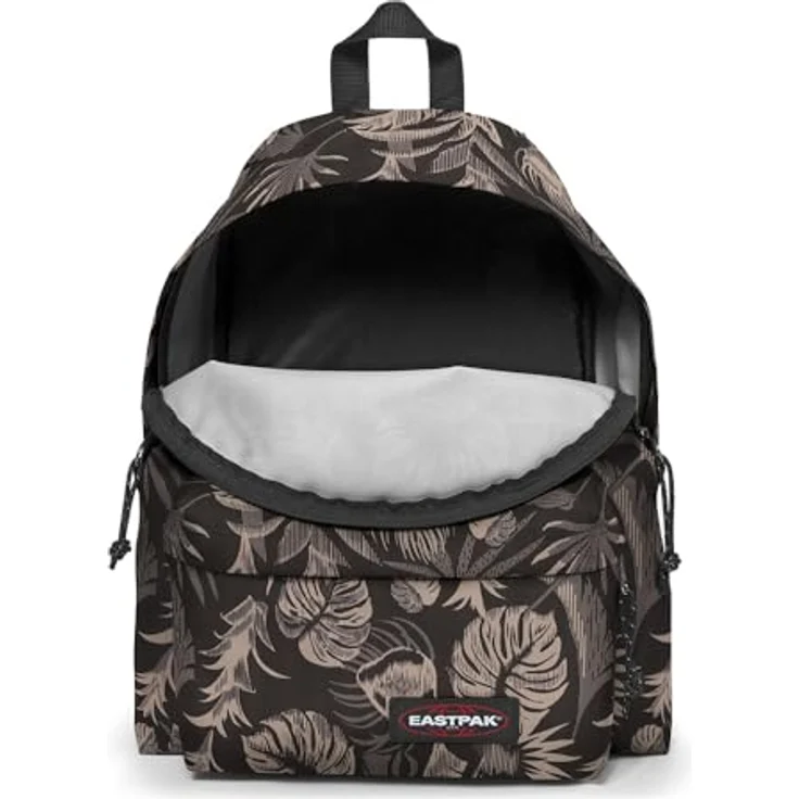 Eastpak Padded PAK'R, Wanderrucksack aus wasserabweisendem Gewebe, Brize Black Grey mit tropischem Blattmuster – Bild 3