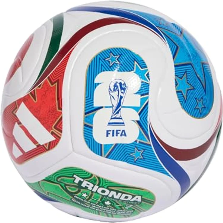 adidas Sportswear Fußball WC LGE J290, Junior Ball mit nahtloser TPU-Laminierung, 290g, weiß/royalblau/solblau – Bild 2