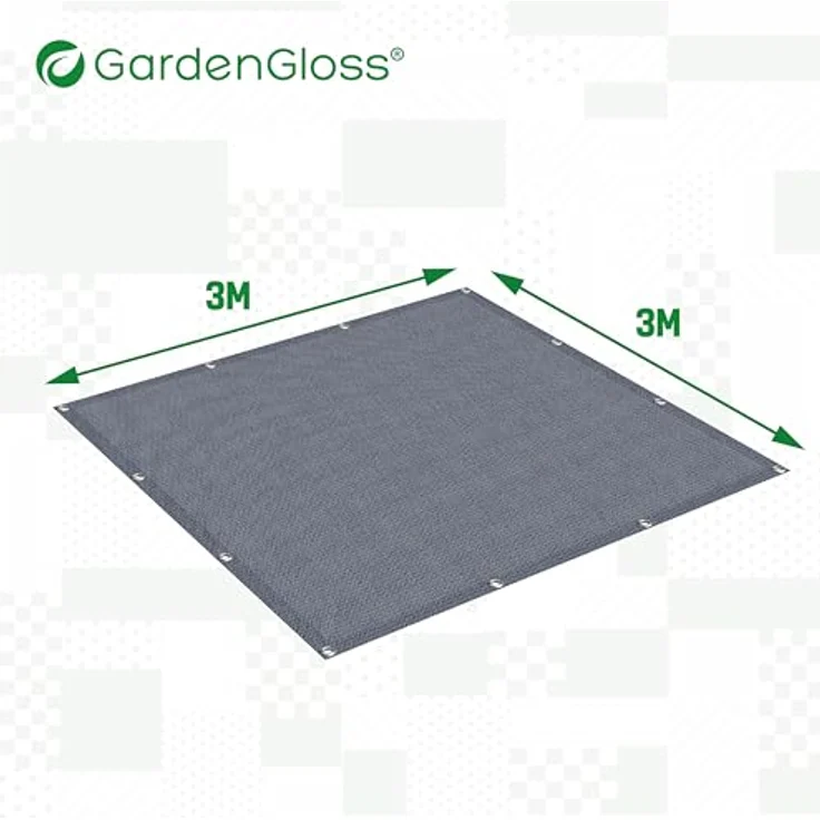 GardenGloss Vorzeltteppich 300x300, wetterfester Camping Teppich mit schimmelresistenter Struktur, inkl. 12 Befestigungsnägel und Tragetasche – Bild 3