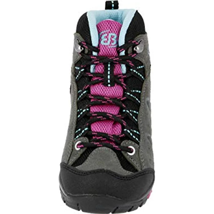 Brütting Mädchen Wanderschuhe Stiefel aus Veloursleder, grau, Größe 31 mit Schnürverschluss und 2 cm Blockabsatz – Bild 3