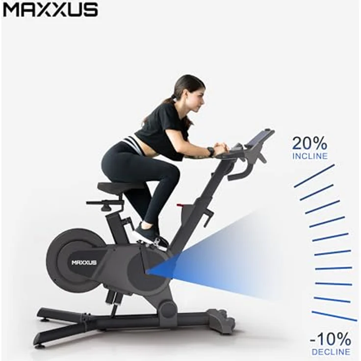 Maxxus SpeedBike S2 - Leise, Magnetischer Widerstand, Monitor, Tablet Halter, Zwift Kompatibilität, Schwarz/Grau – Bild 4
