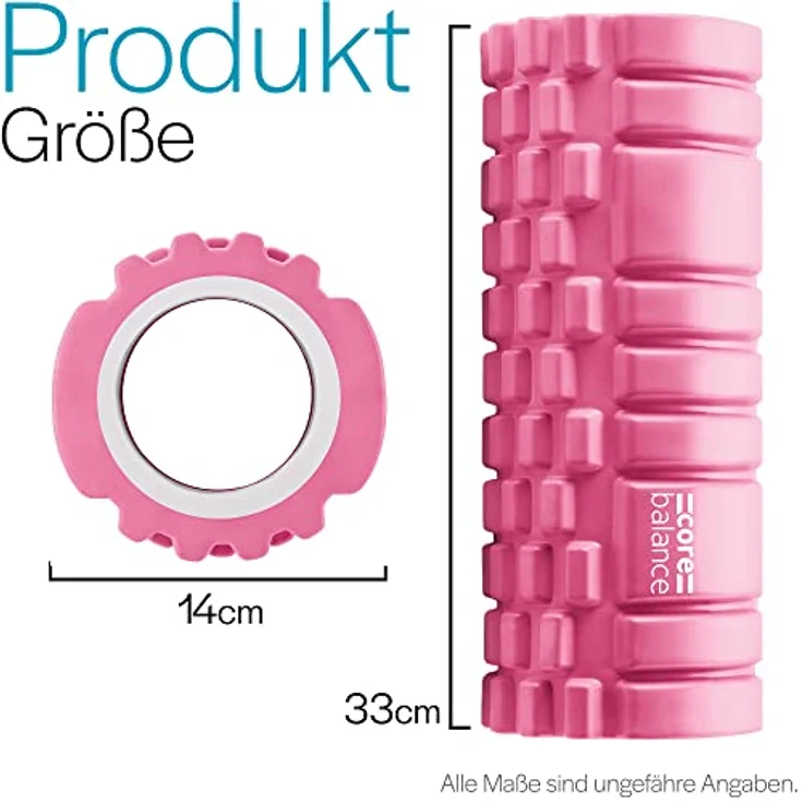 Core Balance Faszienrolle für Rückenschmerzen und Ganzkörper-Tiefengewebemassage, texturiert, 33 cm x 14 cm, leicht & transportabel – Bild 5